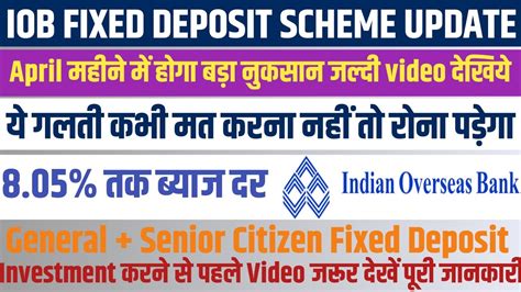 iob fixed deposit interest rate